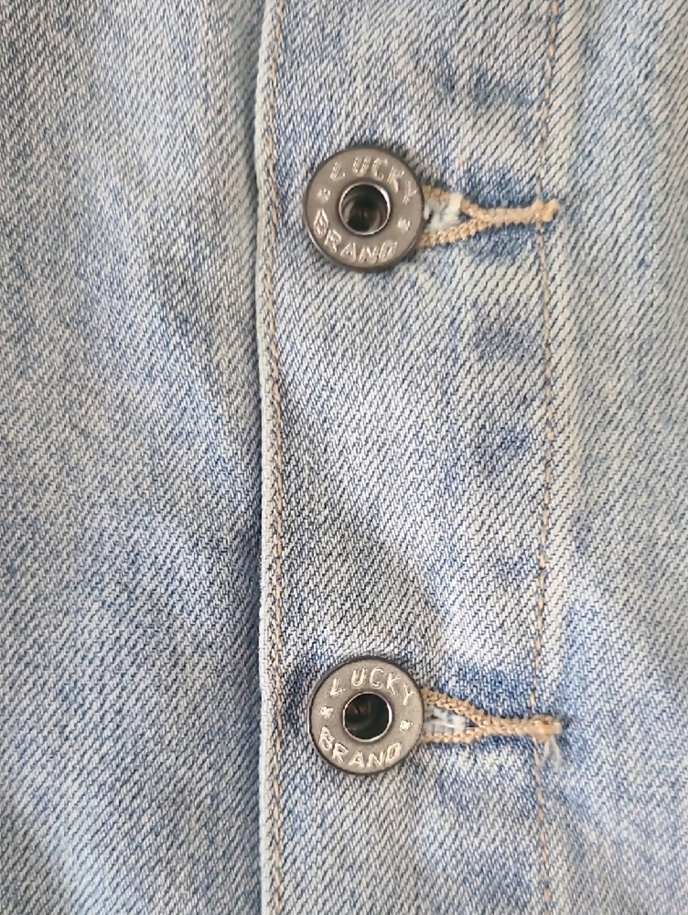 Lucky Brand Light Blue Button-Front Denim Skirt - Picture 3 of 5